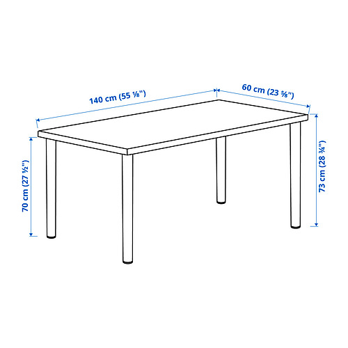 LAGKAPTEN/ADILS - 書桌/工作桌, 染白橡木紋/白色 | IKEA 線上購物 - PE829478_S4