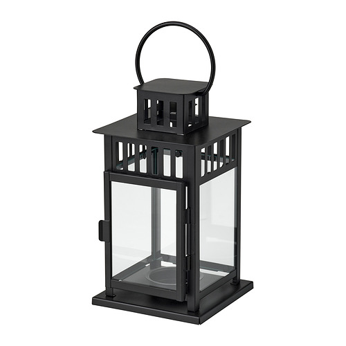 BORRBY - lantern for block candle, in/outdoor black, 28 cm | IKEA Taiwan Online - E1010757_S4