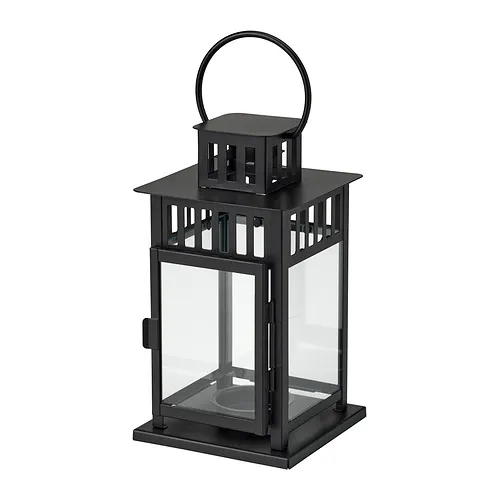 BORRBY - 柱狀蠟燭燭台，室內/戶外用 黑色，28 公分 | IKEA 線上購物 - E1010757_S4