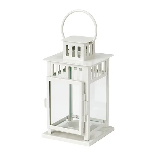 BORRBY - 柱狀蠟燭燭台，室內/戶外用 白色，28 公分 | IKEA 線上購物 - E1010758_S4