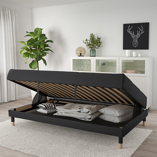 FLOTTEBO - sofa-bed with side table, Vissle dark grey | IKEA Taiwan Online - PE729879_S4