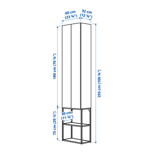 ENHET - 壁面收納櫃組合, 白色/灰色 框架 | IKEA 線上購物 - PE783823_S4