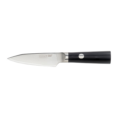 FJÄLLRÖDING - paring knife, damascus steel/black, 10 cm | IKEA Taiwan Online - E1010816_S4