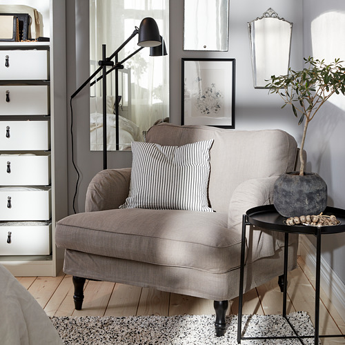 STOCKSUND - 扶手椅, Nolhaga 灰米色/黑色/木材 | IKEA 線上購物 - PH162646_S4