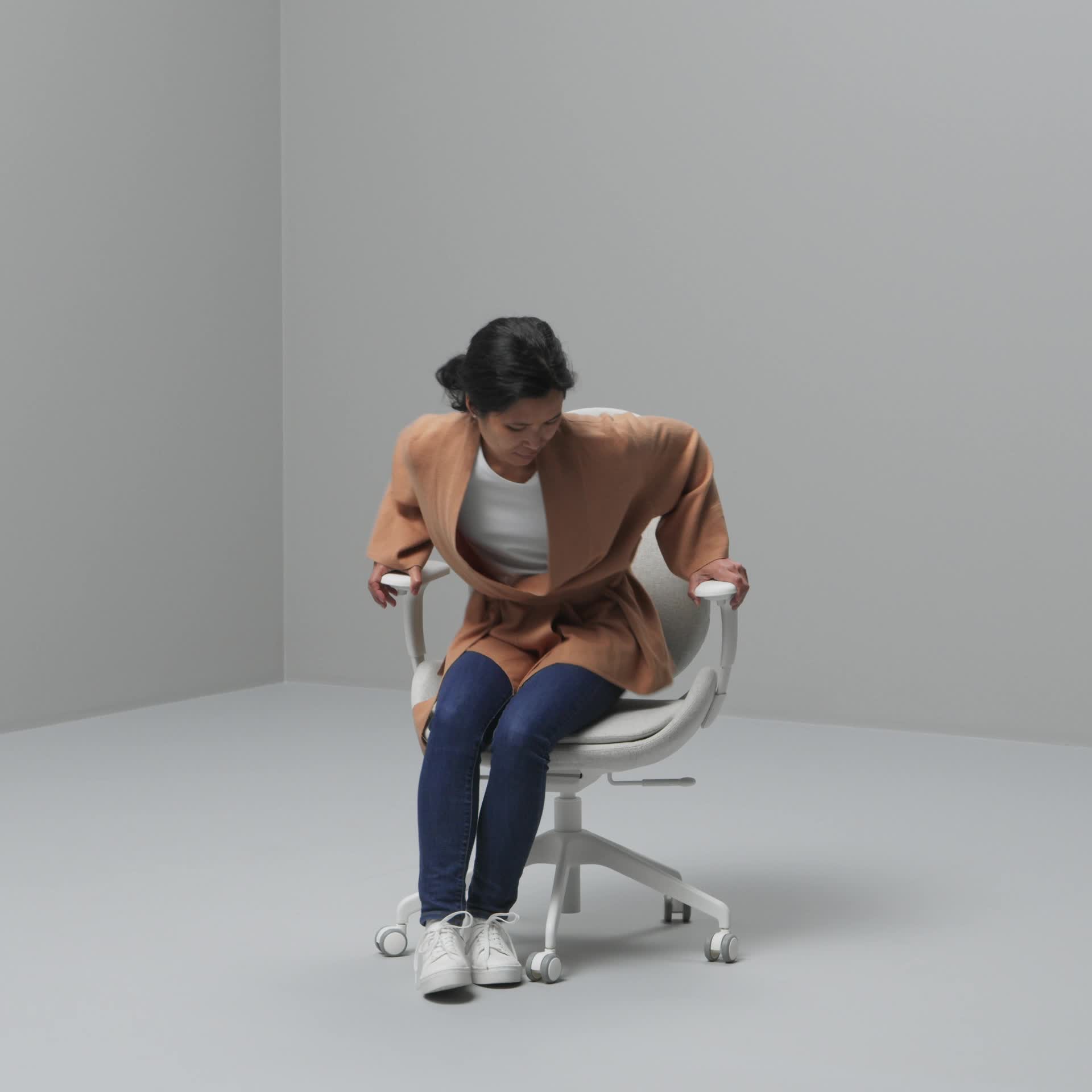HATTEFJÄLL - office chair with armrests, Gunnared beige