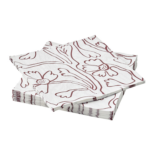 HÖSTAGILLE - paper napkin, patterned/Flowers, 33x33 cm | IKEA Taiwan Online - E1010892_S4