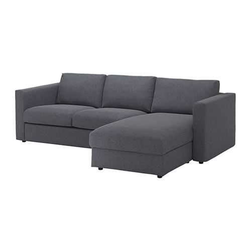 VIMLE - 三人座沙發附躺椅用布套, Gunnared 灰色 | IKEA 線上購物 - PE639437_S4