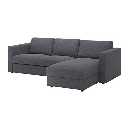 VIMLE - 3-seat sofa, with chaise longue/Gunnared medium grey | IKEA Taiwan Online - PE639437_S4