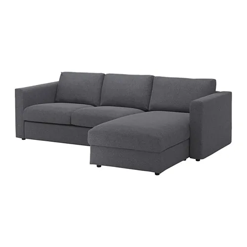 VIMLE - 3-seat sofa, with chaise longue/Gunnared medium grey | IKEA Taiwan Online - PE639437_S4