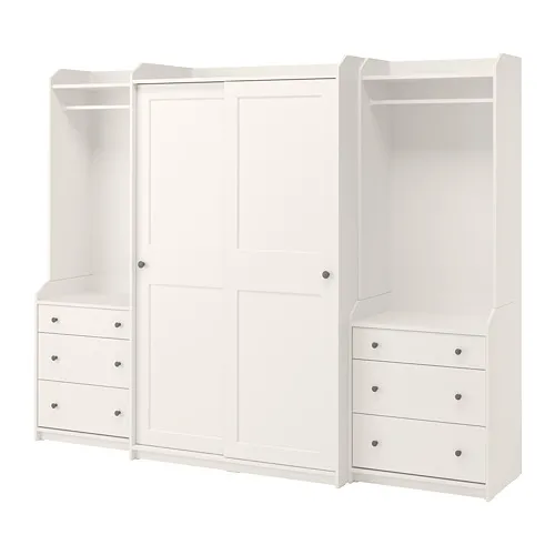 HAUGA - 衣櫃/衣櫥組合, 白色, 258x55x199 公分 | IKEA 線上購物 - PE783953_S4