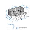 HEMNES day-bed frame with 3 drawers