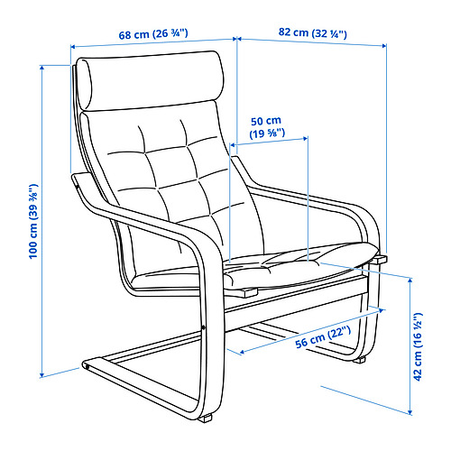 POÄNG armchair and footstool