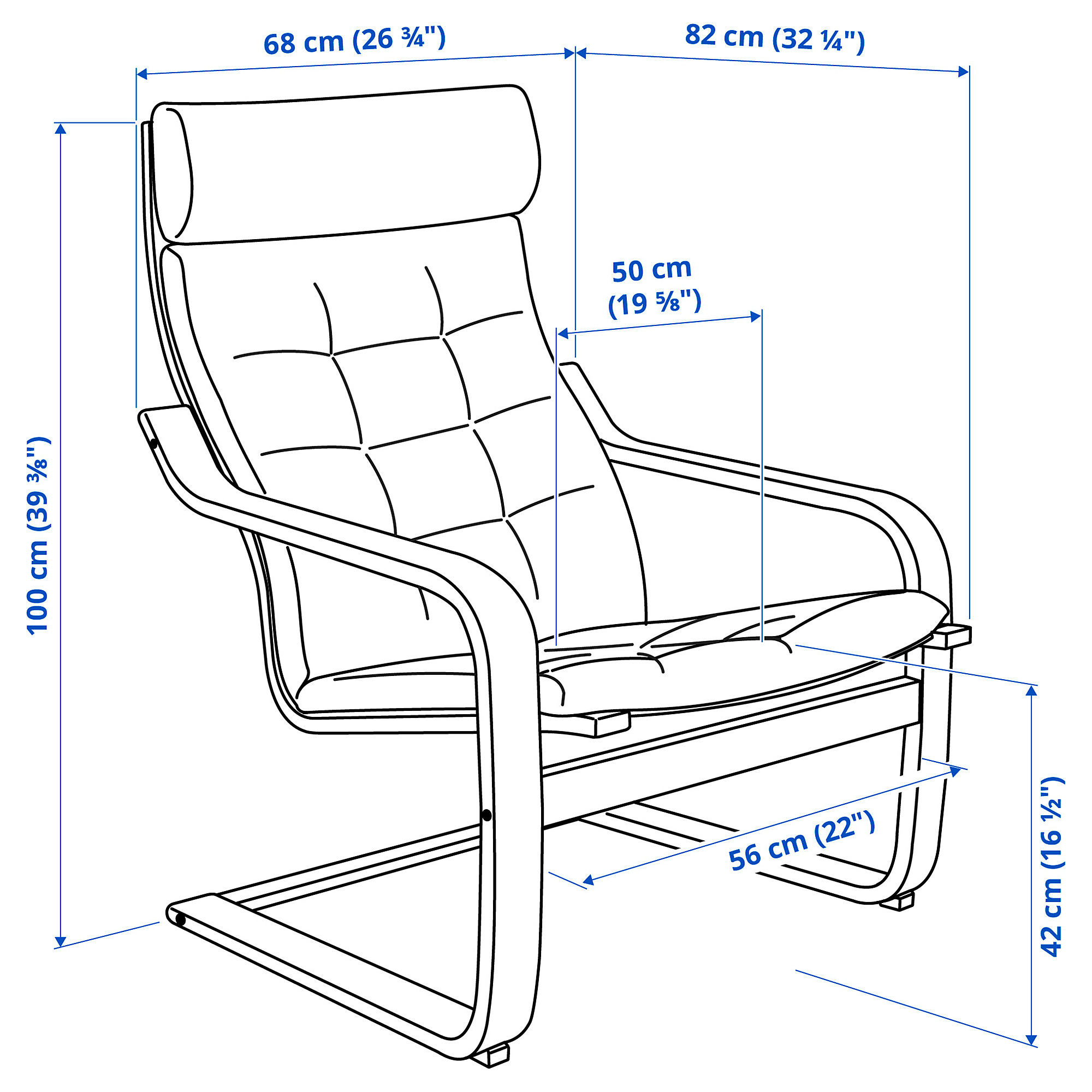 POÄNG armchair and footstool