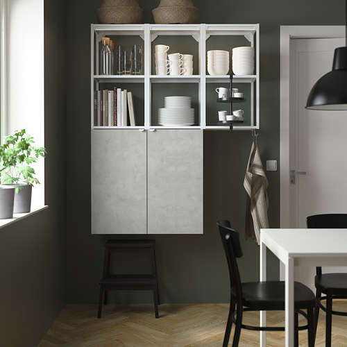 ENHET - wall storage combination, white/concrete effect | IKEA Taiwan Online - PE784027_S4