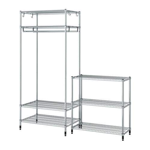 OMAR - shelving unit with clothes rail, with 1 shelf/galvanised, 186x50x201 cm | IKEA Taiwan Online - PE871768_S4