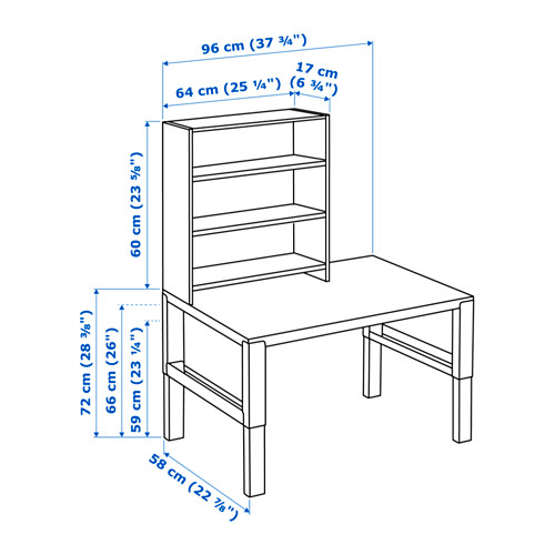 PÅHL - 書桌/工作桌附層架, 白色/土耳其藍 | IKEA 線上購物 - PE639546_S4