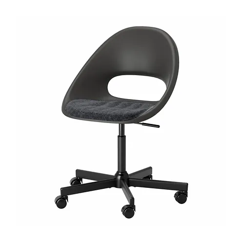 ELDBERGET/MALSKÄR - 旋轉椅附椅墊, 深灰色/黑色 | IKEA 線上購物 - PE772659_S4