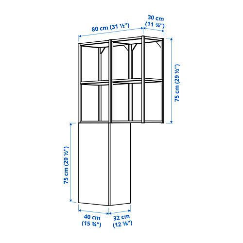 ENHET - wall storage combination, white/oak effect | IKEA Taiwan Online - PE784111_S4