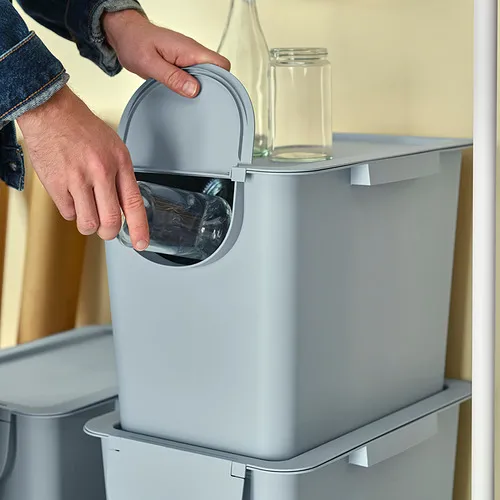 TRÖSKNING bin with lid