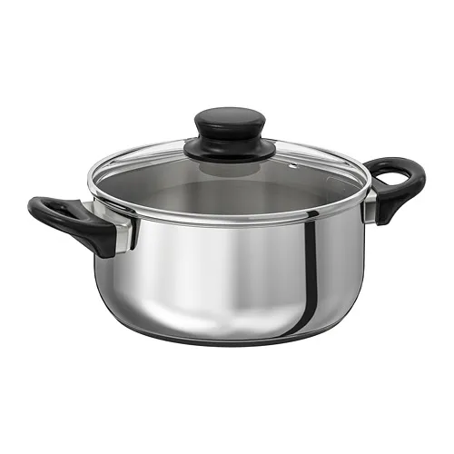 ANNONS - pot with lid, glass/stainless steel, 2.8 l | IKEA Taiwan Online - PE730240_S4