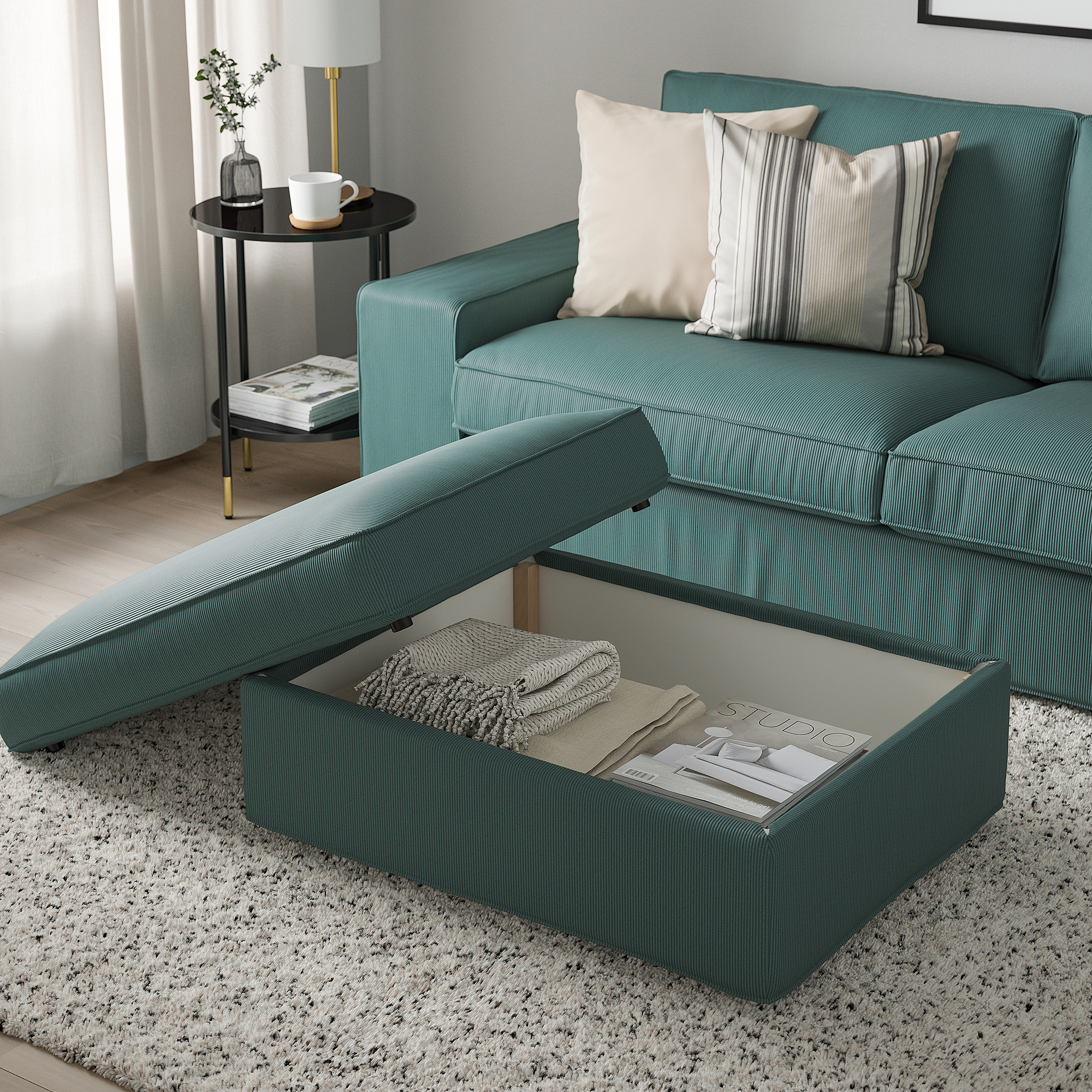 KIVIK footstool with storage