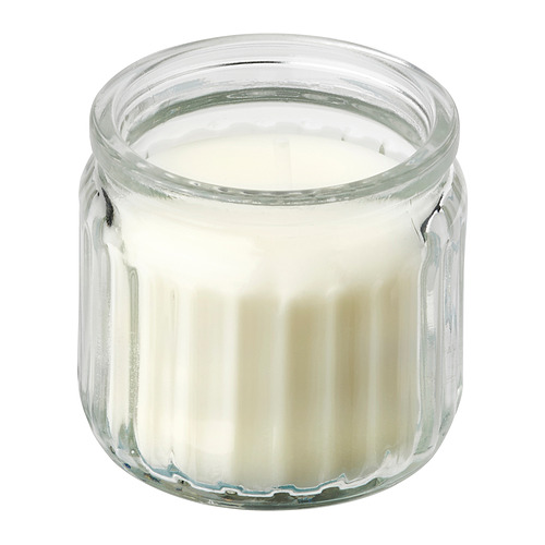 JÄMLIK - scented candle in glass, Vanilla/light beige, 12 hr | IKEA Taiwan Online - PE940216_S4