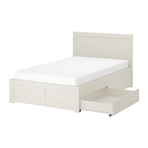 FÅGELFJÄLLET - 床框附2收納盒，淺乳白色/Luröy，120x200 公分 | IKEA 線上購物 - E1012955_S4