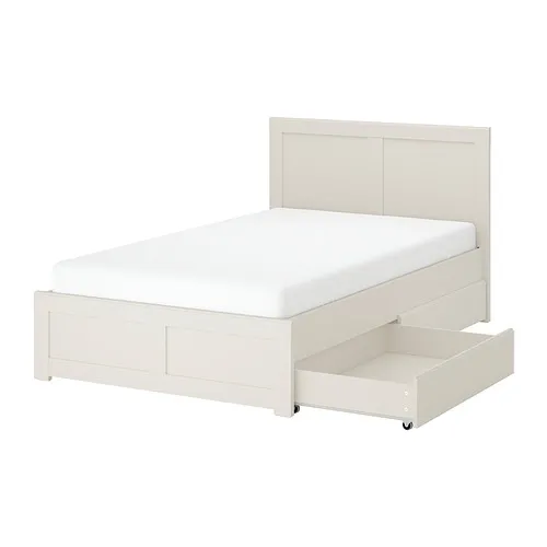 FÅGELFJÄLLET - bed frame with 2 storage boxes, off-white/Luröy, 120x200 cm | IKEA Taiwan Online - E1012955_S4