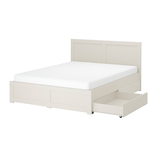 FÅGELFJÄLLET - 床框附2收納盒，淺乳白色/Luröy，150x200 公分 | IKEA 線上購物 - E1012954_S4
