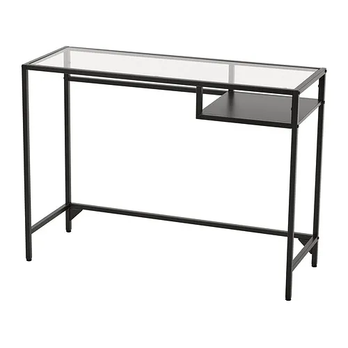 VITTSJÖ - 筆記型電腦桌，黑棕色/玻璃，100x36 公分 | IKEA 線上購物 - PE974904_S4