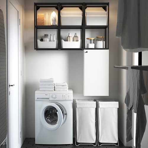 ENHET - storage combination for laundry, anthracite/white | IKEA Taiwan Online - PE784432_S4