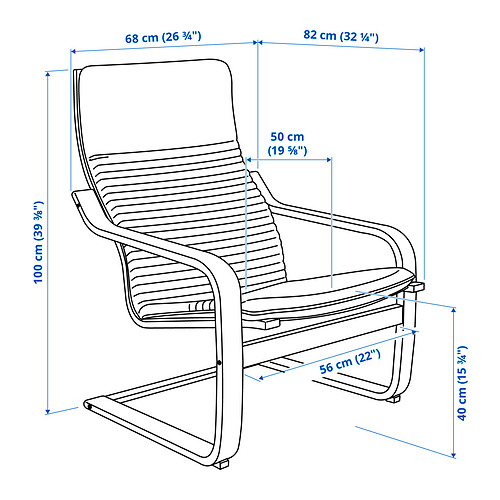 POÄNG armchair and footstool