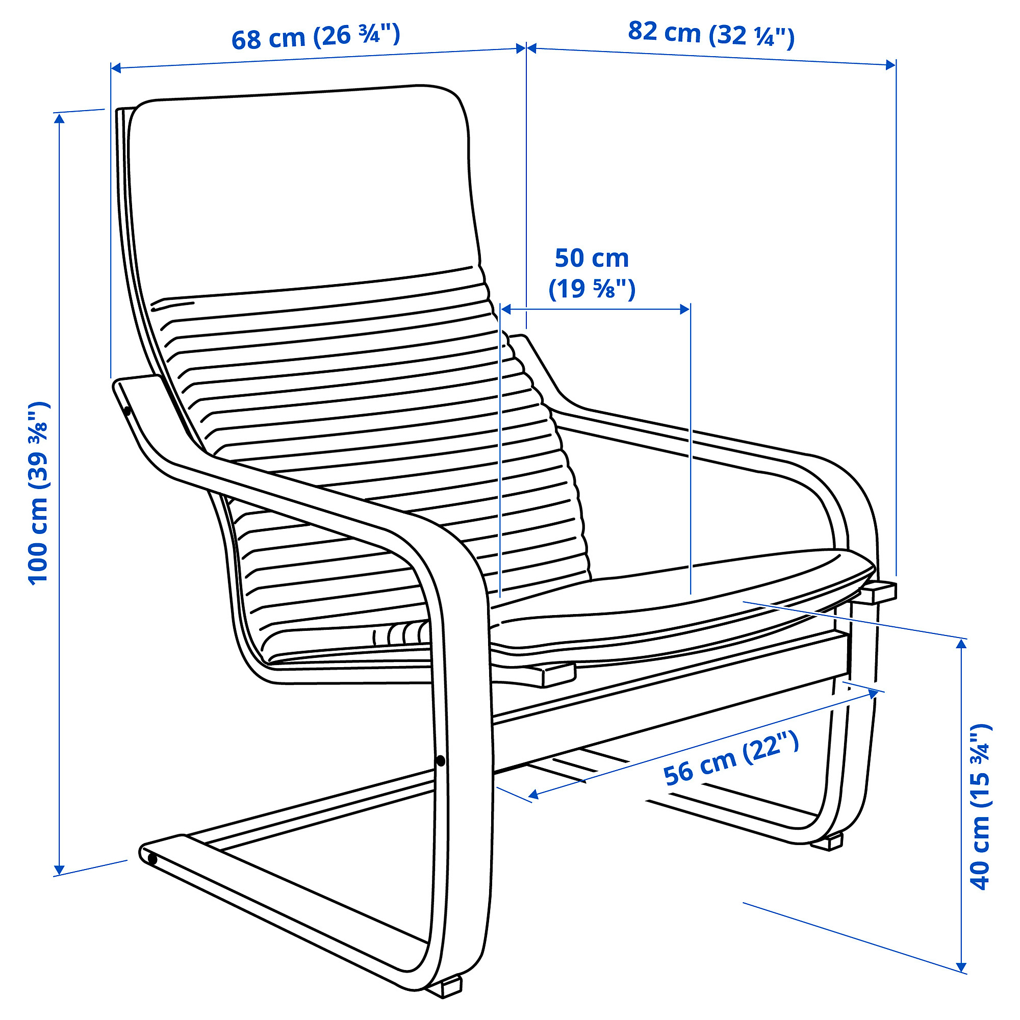 POÄNG armchair and footstool