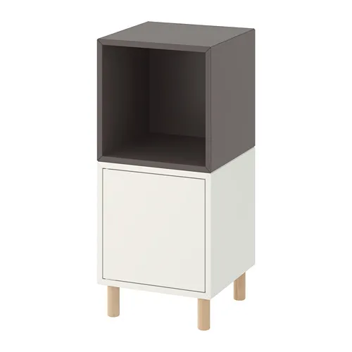 EKET - 附櫃腳收納櫃組合, 白色 深灰色/木質, 35x35x80 公分 | IKEA 線上購物 - PE784545_S4