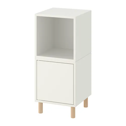 EKET - cabinet combination with legs, white/wood, 35x35x80 cm | IKEA Taiwan Online - PE784547_S4