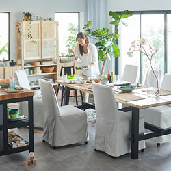 BERGMUND - chair with long cover, white/Kolboda beige/dark grey | IKEA Taiwan Online - PE789407_S3