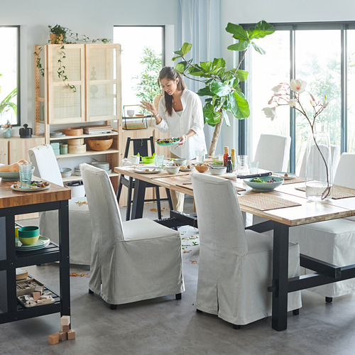 SKOGSTA/BERGMUND - table and 6 chairs, acacia/Kolboda beige/dark grey | IKEA Taiwan Online - PH176248_S4