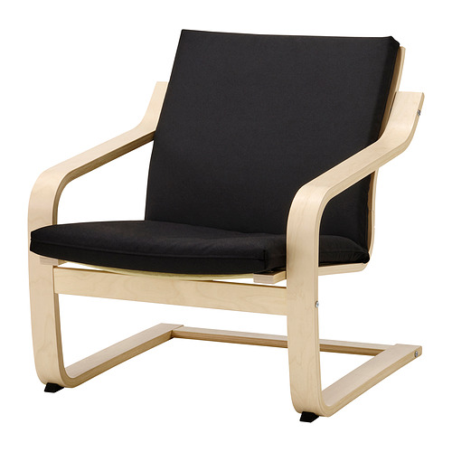 POÄNG - low-back armchair, natural colour/beige/Vissle black | IKEA Taiwan Online - PE940387_S4