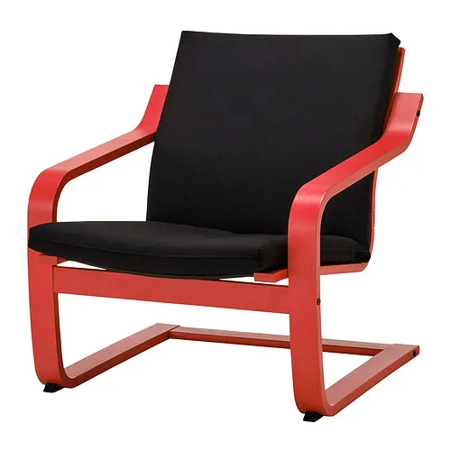 POÄNG - 低背扶手椅, 紅色/Vissle 黑色 | IKEA 線上購物 - PE940393_S4