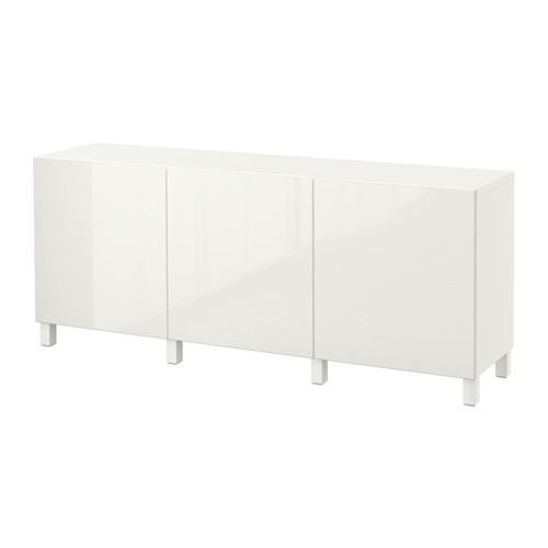 BESTÅ - storage combination with doors, white/Selsviken high-gloss/white | IKEA Taiwan Online - PE574466_S4