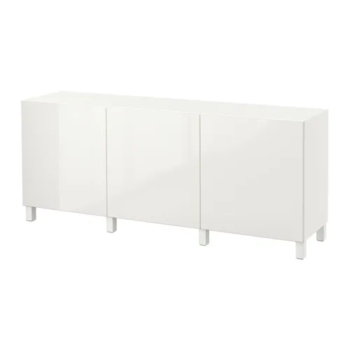 BESTÅ - 附門收納組合, 白色/Selsviken/Stubbarp 高亮面 白色, 180x42x74 公分 | IKEA 線上購物 - PE574466_S4
