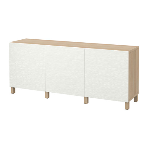 BESTÅ - storage combination with doors, white stained oak effect/Laxviken white | IKEA Taiwan Online - PE574482_S4