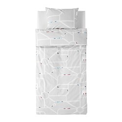 UPPTÅG - quilt cover and pillowcase, waves/boats pattern/blue | IKEA Taiwan Online - PE730334_S3