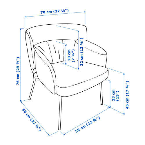 BINGSTA - 扶手椅, Vissle 深灰色/Kabusa 深灰色 | IKEA 線上購物 - PE772789_S4