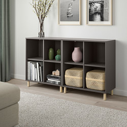 EKET - cabinet combination with legs, light grey/wood | IKEA Taiwan Online - PE784646_S3
