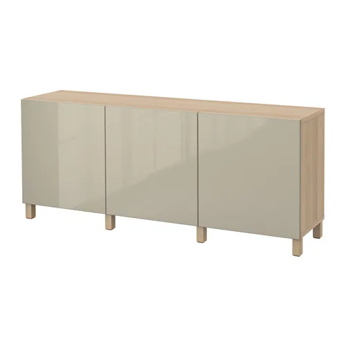 BESTÅ - 附門收納組合, 染白橡木紋/Selsviken/Stubbarp 高亮面/米色, 180x42x74 公分 | IKEA 線上購物 - PE574488_S4