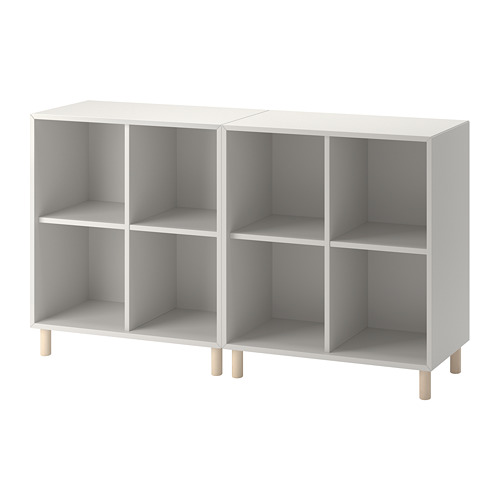EKET - cabinet combination with legs, light grey/wood | IKEA Taiwan Online - PE784646_S4