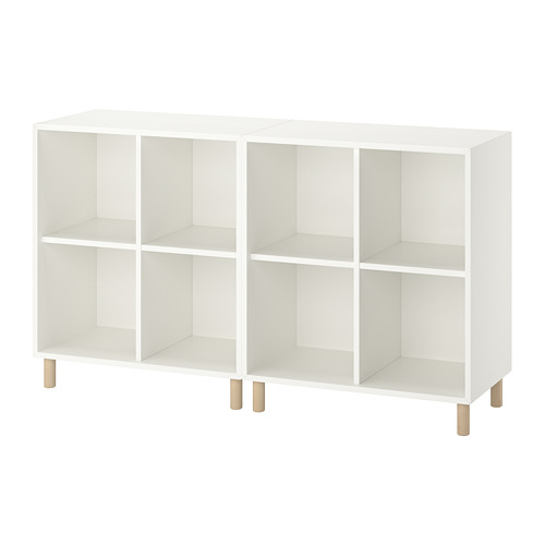EKET - cabinet combination with legs, white/wood | IKEA Taiwan Online - PE784648_S4