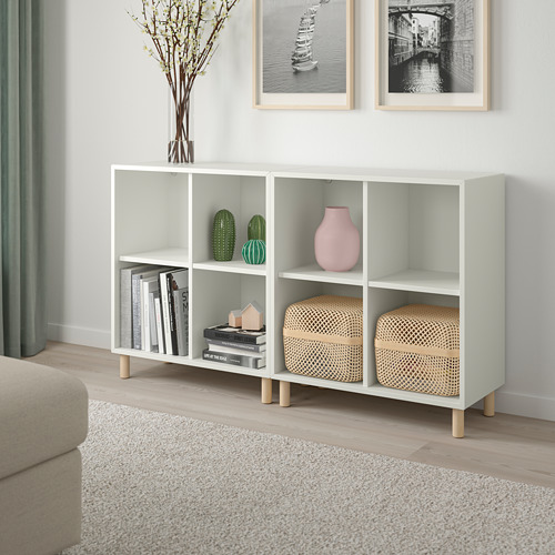EKET - cabinet combination with legs, white/wood | IKEA Taiwan Online - PE784649_S4