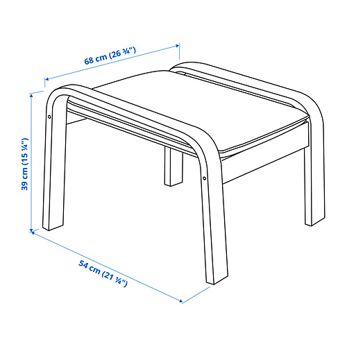 POÄNG - 椅凳, 實木貼皮, 樺木/Hillared 米色 | IKEA 線上購物 - PE784683_S4